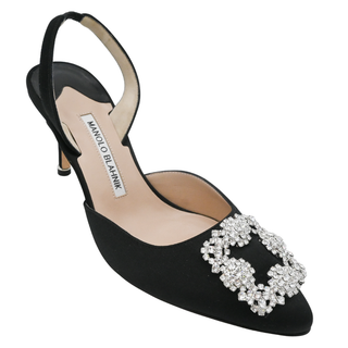 MANOLO BLAHNIK | Hangisi Crystal Buckle Slingback Pumps