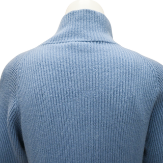 BRUNELLO CUCINELLI | Slate Blue Cashmere Turtleneck Monili Sweater