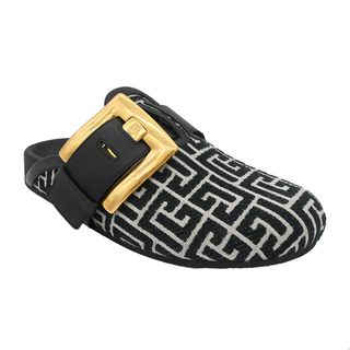 BALMAIN | Anthem Monogram Canvas Buckle Mules