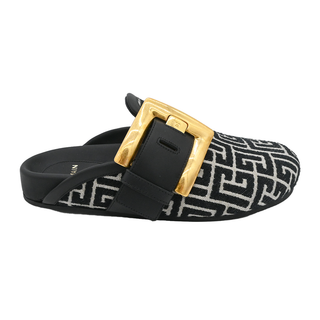 BALMAIN | Anthem Monogram Canvas Buckle Mules