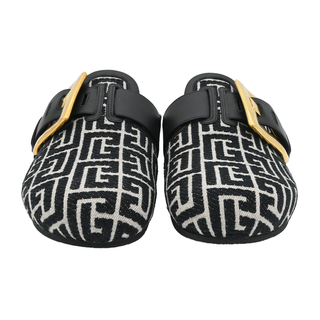 BALMAIN | Anthem Monogram Canvas Buckle Mules