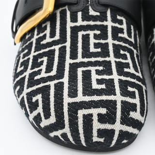 BALMAIN | Anthem Monogram Canvas Buckle Mules