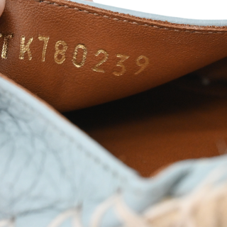 VALENTINO GARAVANI | Light Blue Leather Rockstud Wrap Strap Espadrille Wedges
