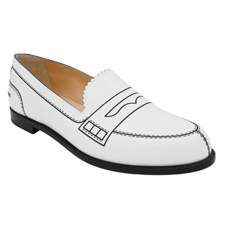CHRISTIAN LOUBOUTIN | Mocalaureat White Leather Loafers