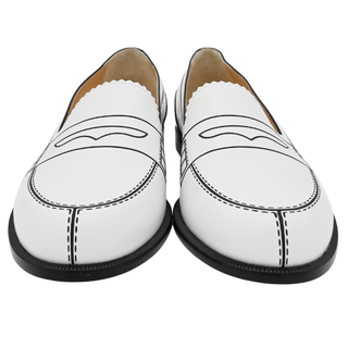 CHRISTIAN LOUBOUTIN | Mocalaureat White Leather Loafers