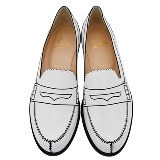 CHRISTIAN LOUBOUTIN | Mocalaureat White Leather Loafers