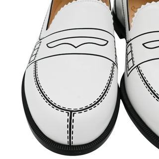 CHRISTIAN LOUBOUTIN | Mocalaureat White Leather Loafers