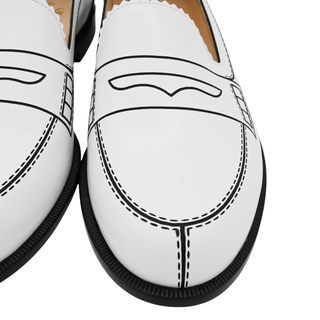 CHRISTIAN LOUBOUTIN | Mocalaureat White Leather Loafers