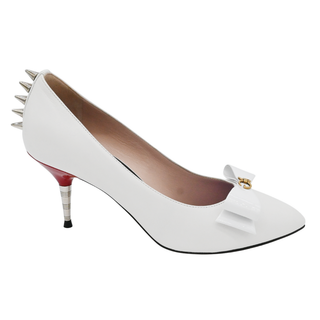 GUCCI | Sadie White Bow Leather Pumps