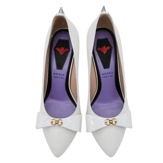 GUCCI | Sadie White Bow Leather Pumps