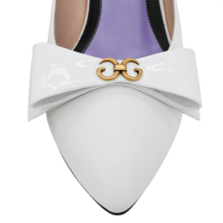 GUCCI | Sadie White Bow Leather Pumps