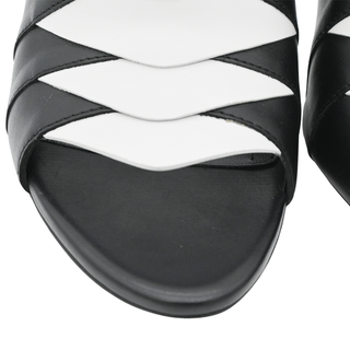 ALAIA | Black & White Leather Mules