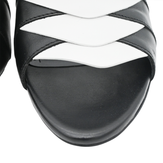 ALAIA | Black & White Leather Mules