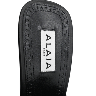 ALAIA | Black & White Leather Mules