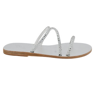 ANCIENT GREEK | Silver Polytimi Rhinestone Strappy Sandals