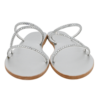 ANCIENT GREEK | Silver Polytimi Rhinestone Strappy Sandals