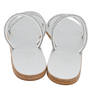 ANCIENT GREEK | Silver Polytimi Rhinestone Strappy Sandals