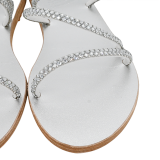 ANCIENT GREEK | Silver Polytimi Rhinestone Strappy Sandals