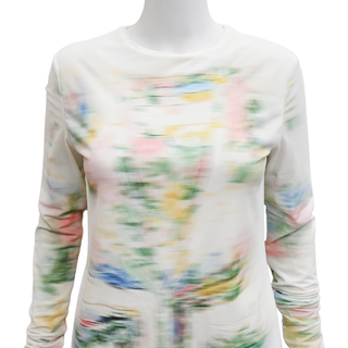 LOEWE | White Mesh Blurred Print Top
