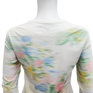 LOEWE | White Mesh Blurred Print Top