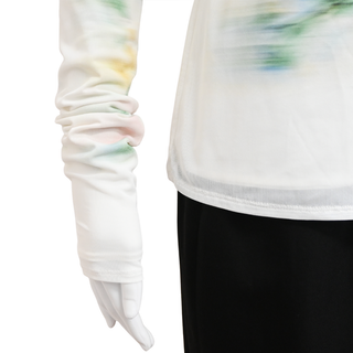 LOEWE | White Mesh Blurred Print Top