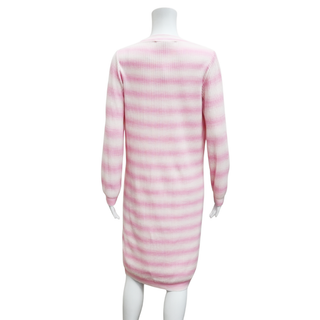 VALENTI | Pink Stripe Ischia Ribbed Knit Cardigan