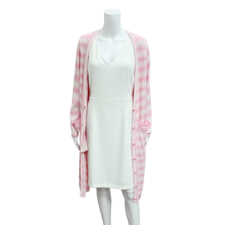 VALENTI | Pink Stripe Ischia Ribbed Knit Cardigan