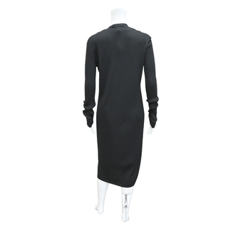 THE ROW | Black Ribbed Knit Long Cardigan