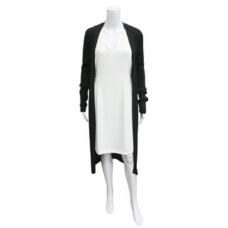 THE ROW | Black Ribbed Knit Long Cardigan