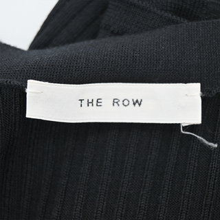 THE ROW | Black Ribbed Knit Long Cardigan
