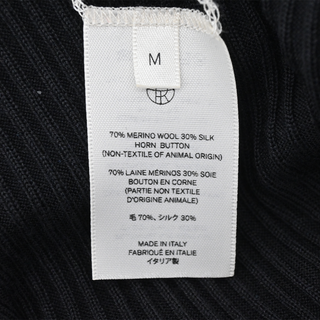 THE ROW | Black Ribbed Knit Long Cardigan