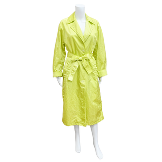 DRIES VAN NOTEN | Lime Green Nylon Twill Trenchcoat