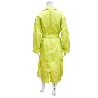 DRIES VAN NOTEN | Lime Green Nylon Twill Trenchcoat