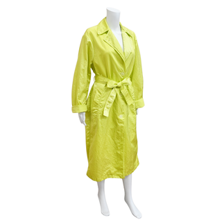 DRIES VAN NOTEN | Lime Green Nylon Twill Trenchcoat