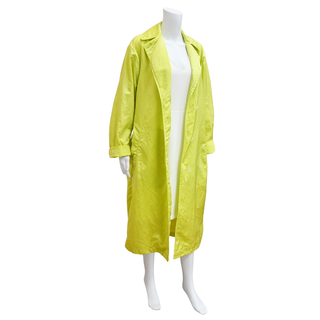 DRIES VAN NOTEN | Lime Green Nylon Twill Trenchcoat