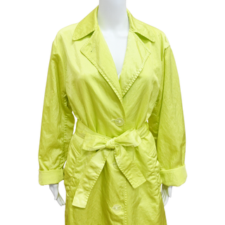 DRIES VAN NOTEN | Lime Green Nylon Twill Trenchcoat