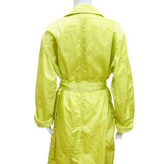 DRIES VAN NOTEN | Lime Green Nylon Twill Trenchcoat