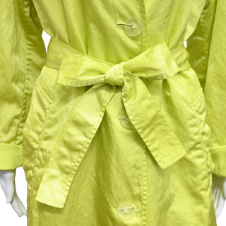 DRIES VAN NOTEN | Lime Green Nylon Twill Trenchcoat
