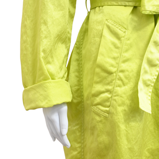 DRIES VAN NOTEN | Lime Green Nylon Twill Trenchcoat