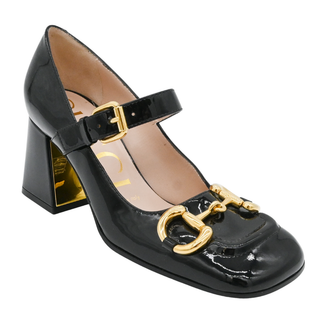 GUCCI | Black Patent Leather Horsebit Mary Jane Pumps