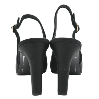 CHANEL | Black Satin Bow Slingback Pumps