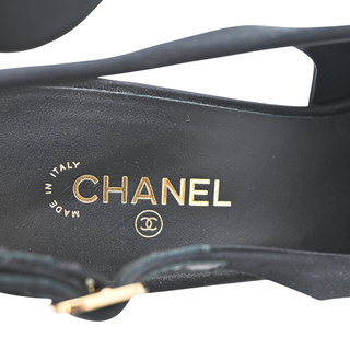 CHANEL | Black Satin Bow Slingback Pumps