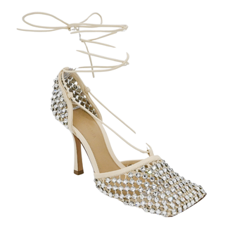 BOTTEGA VENETA | Mesh Crystal Embellished Strappy Heels