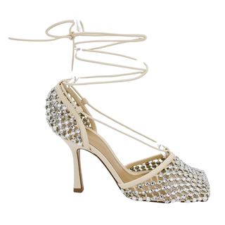 BOTTEGA VENETA | Mesh Crystal Embellished Strappy Heels
