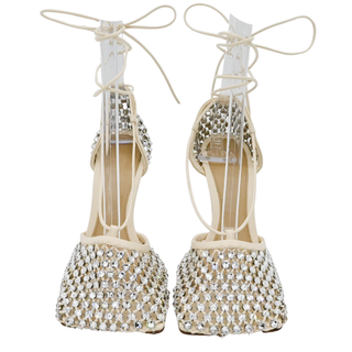 BOTTEGA VENETA | Mesh Crystal Embellished Strappy Heels