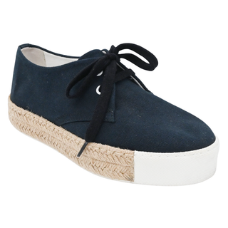 HERMES | Navy Canvas Rosa Espadrille Sneakers