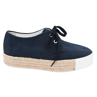 HERMES | Navy Canvas Rosa Espadrille Sneakers