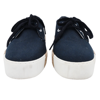 HERMES | Navy Canvas Rosa Espadrille Sneakers