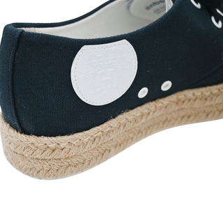 HERMES | Navy Canvas Rosa Espadrille Sneakers