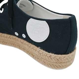 HERMES | Navy Canvas Rosa Espadrille Sneakers